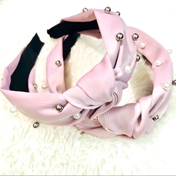 PEARL HEADBAND BLUSH PINK PEARL HEADBAND WITH SILVER BALLS‎- NEW - Picture 4 of 7